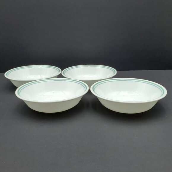 Corelle Country Cottage Dessert Fruit Sauce Berry Dip Bowls Blue & Green Bands - Picture 1 of 8